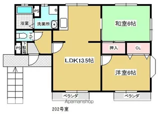 二本松第三ハイツA棟【2階】の間取り