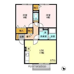 ハイツマールコリーナ【2階】の間取り