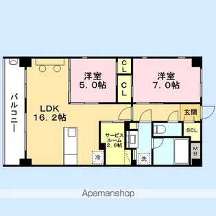 リバティベル百道【402号室】の間取り