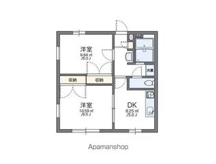 レオパレスしおかぜⅡ【104号室】の間取り