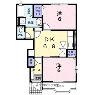 シーザリオ一番館【1階】の間取り