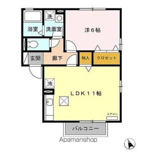 サウスコート B【1階】の間取り