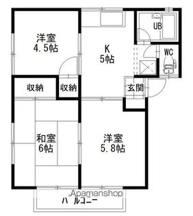 コーポサンライズ西深津【2階】の間取り