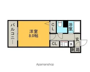 ピュアドームエスパルシア博多【6階】の間取り