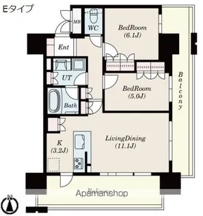 ローレルタワー名古屋栄【6階】の間取り
