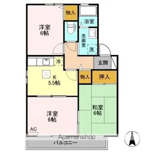 ロイヤルビュー太田 C【1階】の間取り