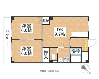 サンドピアリス【3B号室】の間取り
