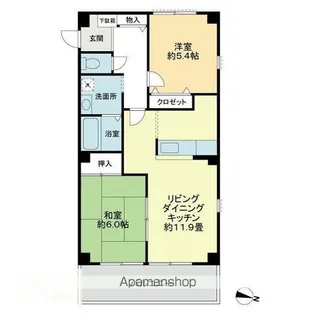 シーズン柞田【3階】の間取り