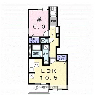 埼玉県深谷市武蔵野【アパート】の間取り