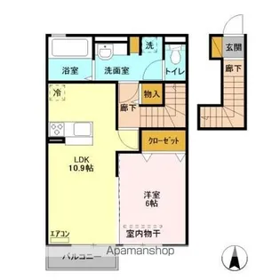 メイプルコート【2階】の間取り