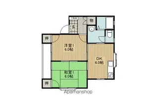 ドゥエル岩波【202号室】の間取り