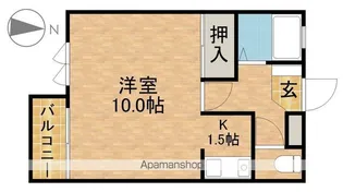 ドミエールS【1A号室】の間取り