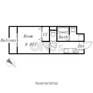 アプリーレ千代田【9階】の間取り