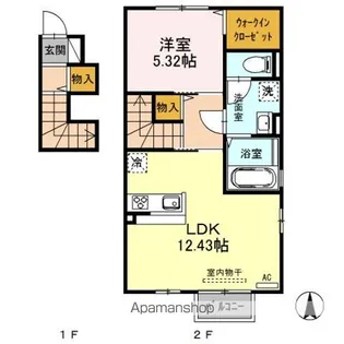 メゾンフルール【1階】の間取り