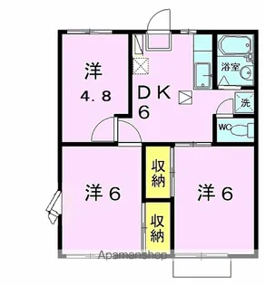 ベルゾーネ清水Ⅱ【1階】の間取り