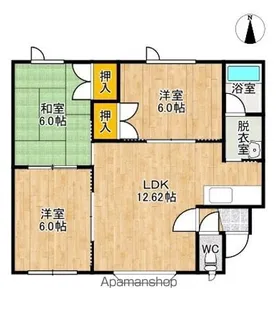 ベルズハイツ【2A号室】の間取り
