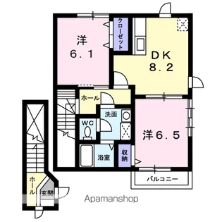 フラワーデジール A【202号室】の間取り