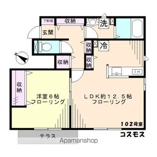1LDKの間取り画像