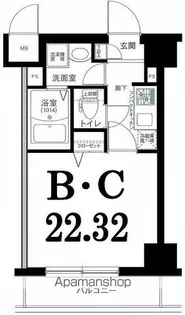 グリフィン横浜・フィオーレ【802号室】の間取り