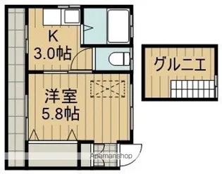 旭ヶ丘ハイツ【2階】の間取り
