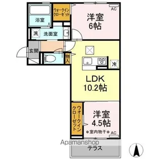 ピュア大里Ⅰ【1階】の間取り