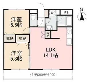 コンフォルテ伏石【202号室】の間取り
