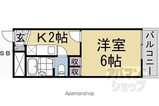 レオパレス宇治伊勢田【105号室】の間取り