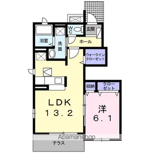 ラッフィナートC【1階】の間取り