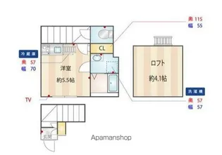 アヴァンセ成城B棟【2階】の間取り