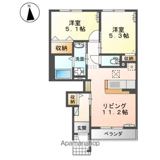 グレイス天王【1階】の間取り