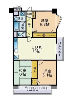 ベルメゾン平尾山荘通り【2階】の間取り