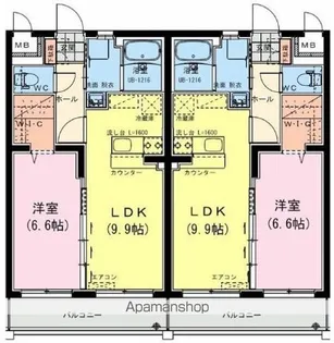 ヴァレンティノ 南棟【303号室】の間取り