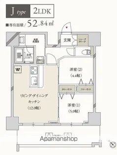 プライマル月島【7階】の間取り
