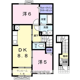 ソルディアス B【2階】の間取り