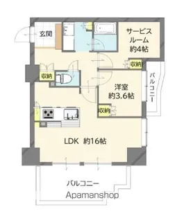 レーベン広島中広通り【14階】の間取り