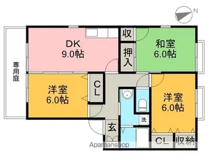 セゾン・メルヴェーユ春棟 B【1階】の間取り