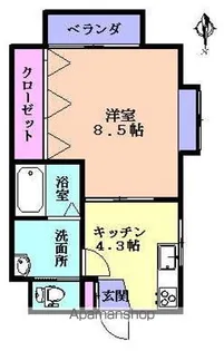 レヂデンスK【206号室】の間取り