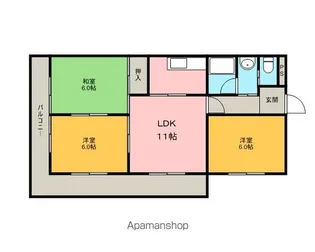 レジデンス川中【3階】の間取り