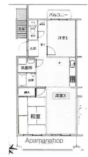 カーサ北野【4階】の間取り