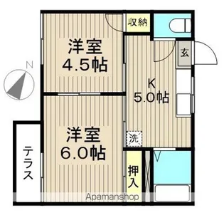 サンハイツヅカ【102号室】の間取り