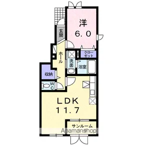 メゾンドアイリスE【1階】の間取り