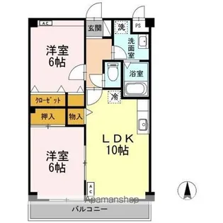 マンション紫雲 B【2階】の間取り