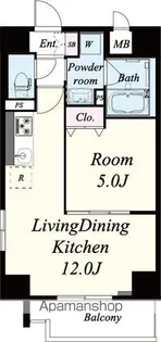 大阪府大阪市西区新町1丁目【マンション】の間取り