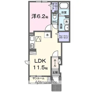 アトレ真木 Ⅰ【1階】の間取り