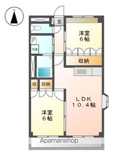 ファインコート北野Ⅱ【1階】の間取り