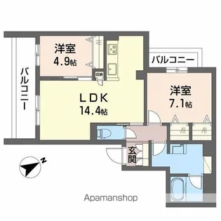 シャーメゾン スターセント【2階】の間取り