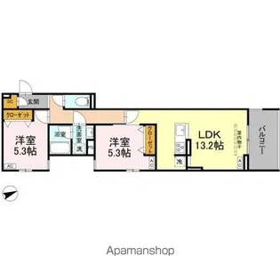セレスティア清水【2階】の間取り
