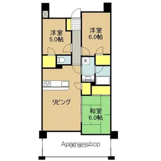 サンクレイドル水戸堀町ウィンフォート【507号室】の間取り