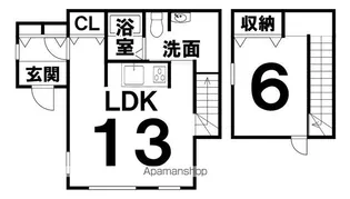 北海道中川郡幕別町緑町【テラスハウス】の間取り