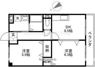 ポレール【106号室】の間取り